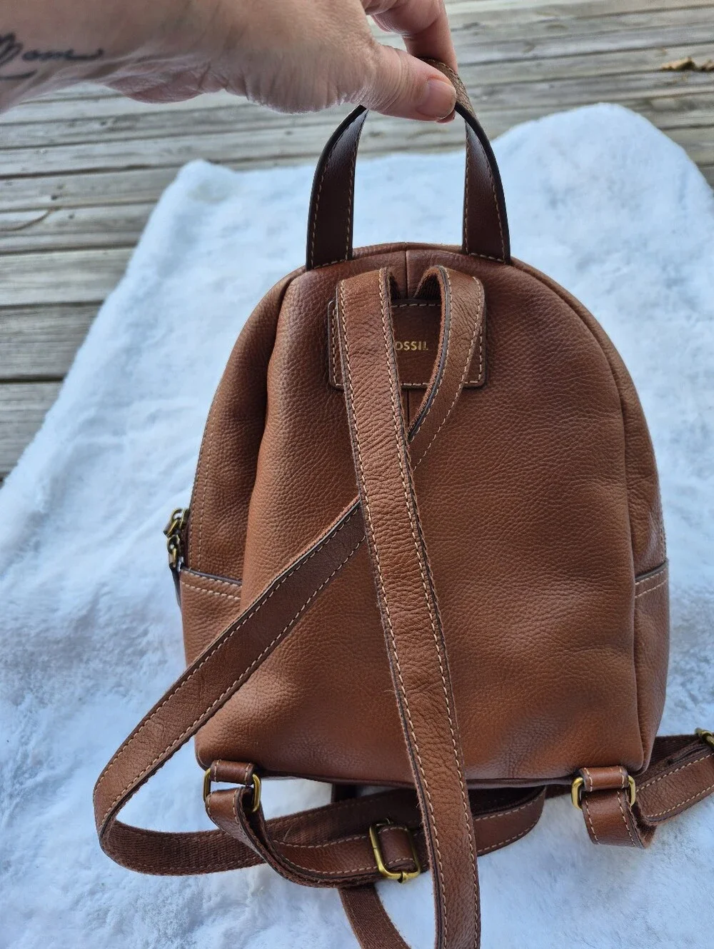 Fossil Megan Backpack in good condition... Tad been aware on the corner, but not